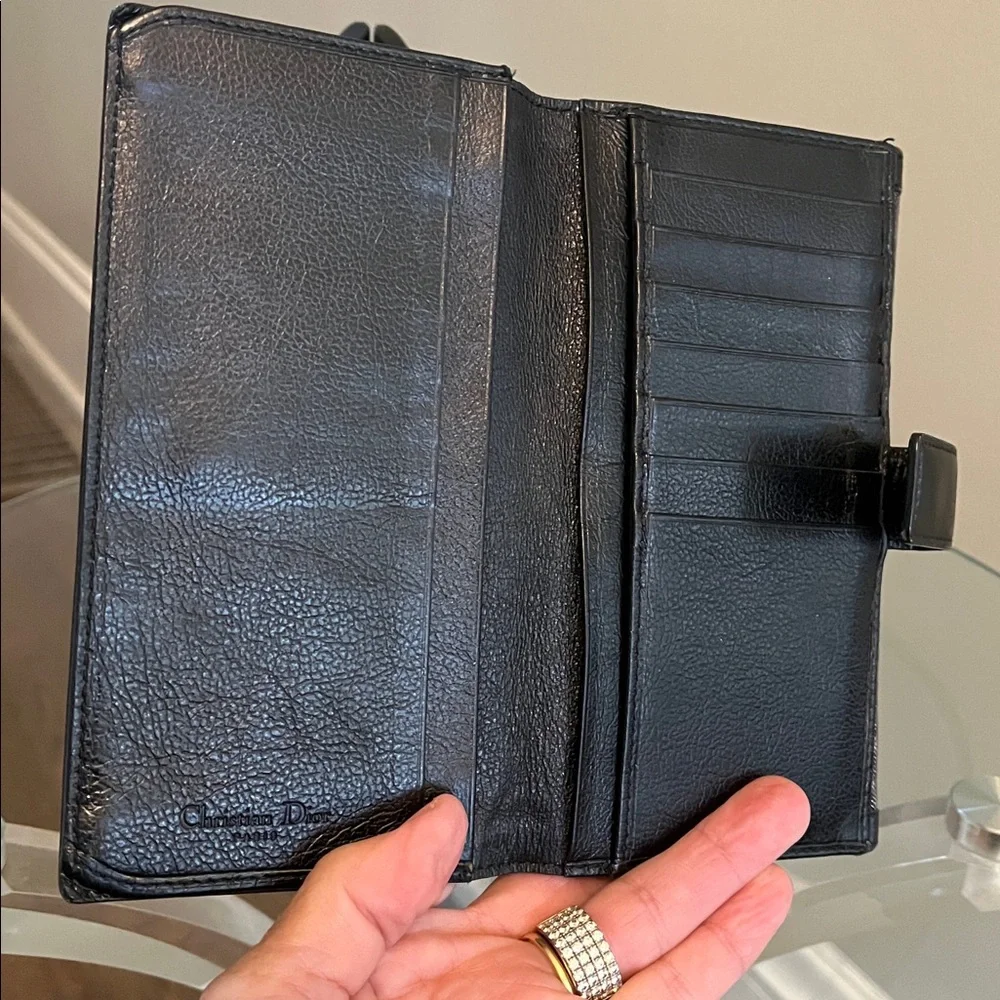 Vintage Christian Dior Canvas and Leather Long Wallet